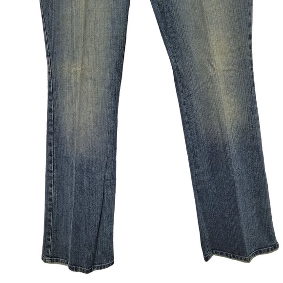 Guess Womens Size 32 Jeans Denim Embroidered Gold Roses Bootcut Factory Fade - Picture 4 of 15